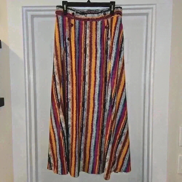Robert Louis Womens Long Pink Multicolored Maxi Skirt Size Large - Picture 1 of 7